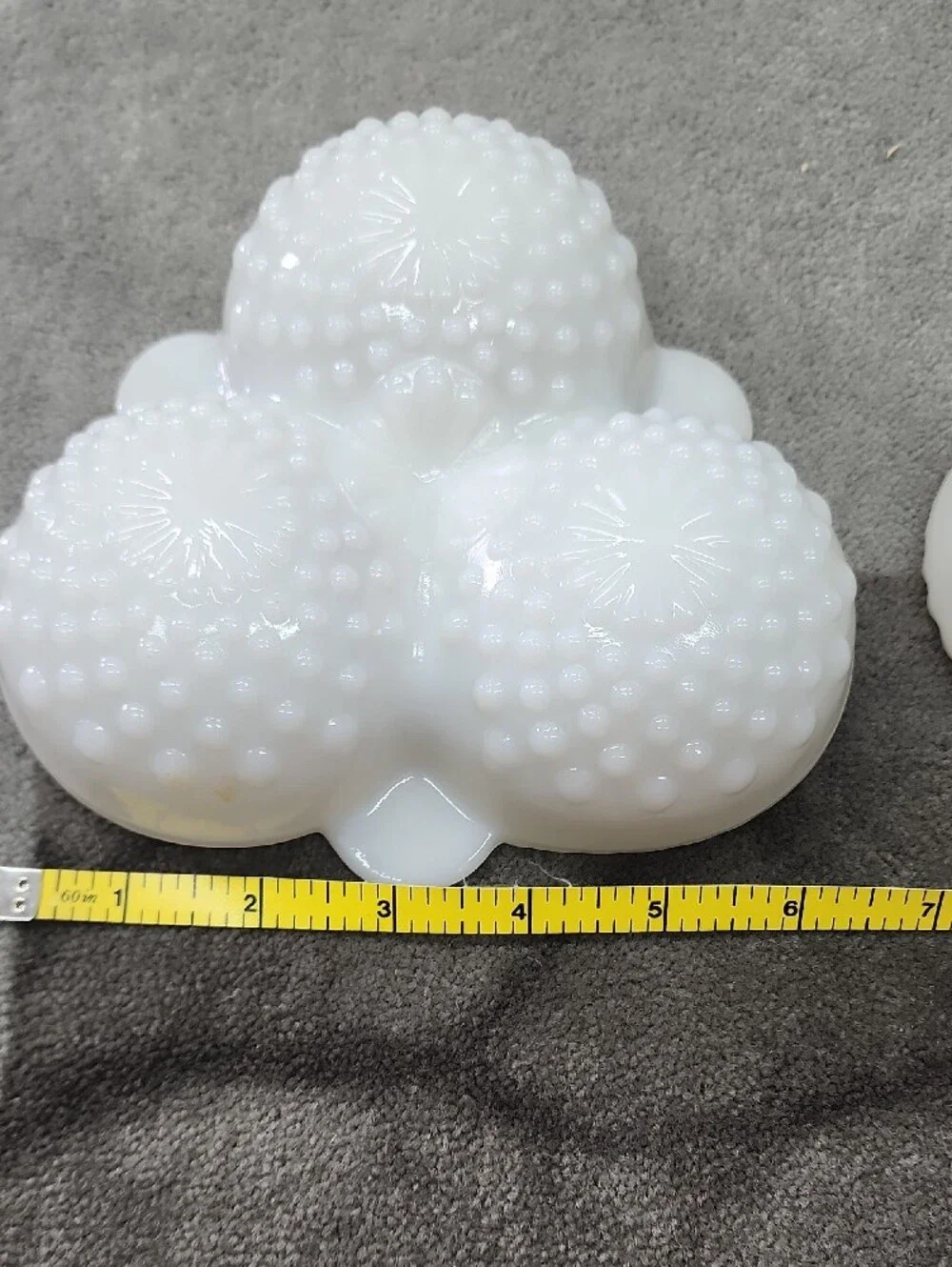 Vtg Milk Glass Hobnail 3-section divided relish or candy dishes